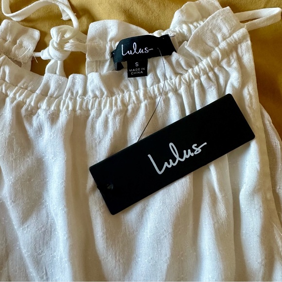 Lulu’s Let Good Times Roll White Tie-Back Halter Tank Top - Picture 4 of 4